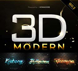 极品PS图层样式－时尚的3D文本效果：Modern 3D Text Effects GO.2
